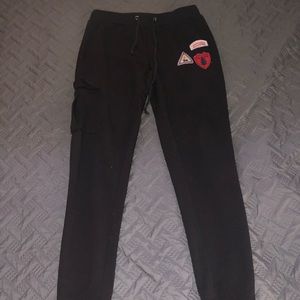 Black fleece joggers